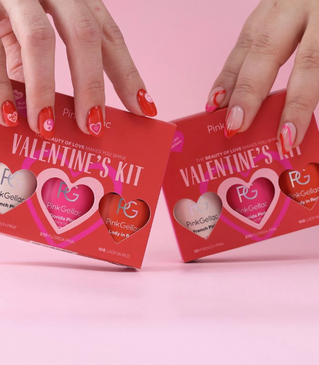 Pink Gellac - Valentine's Kit Color Box - Gellak Set Kleuren - 3 X 15 Ml Inclusief Nail Art Stickers - Afbeelding 9