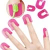 Merkloos Nagellak Shield - Beschermer - Clips - Geen Geknoei - Roze - 26 Stuks - 10 Formaten - Ixen