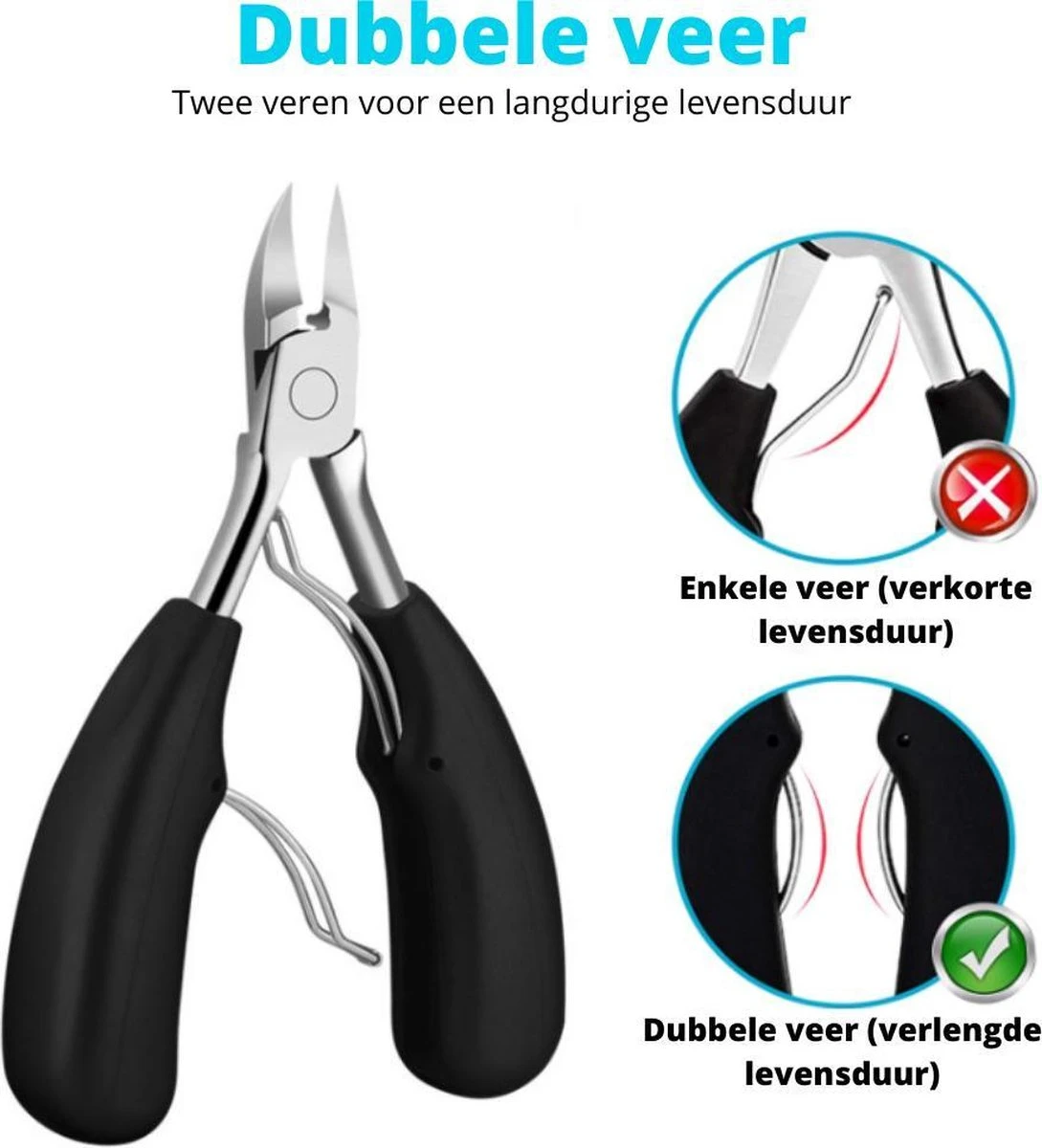 XYZ Goods - 7-delige Manicure Set - Speciaal Voor Ingegroeide Teennagel En Kalknagel - Inclusief Etui - Afbeelding 2