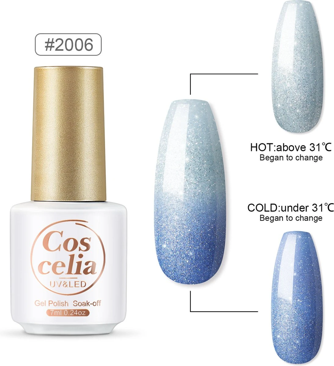10 Temperatuur Veranderende Kleuren Gellak - Gel Nagellak - Gellakset - Nagelset - Temperature Change Nail Polish - Manicureset - 10 Kleuren Gel Polish - Gelnagels - Nagellak - Gelnagel Kit - Afbeelding 7