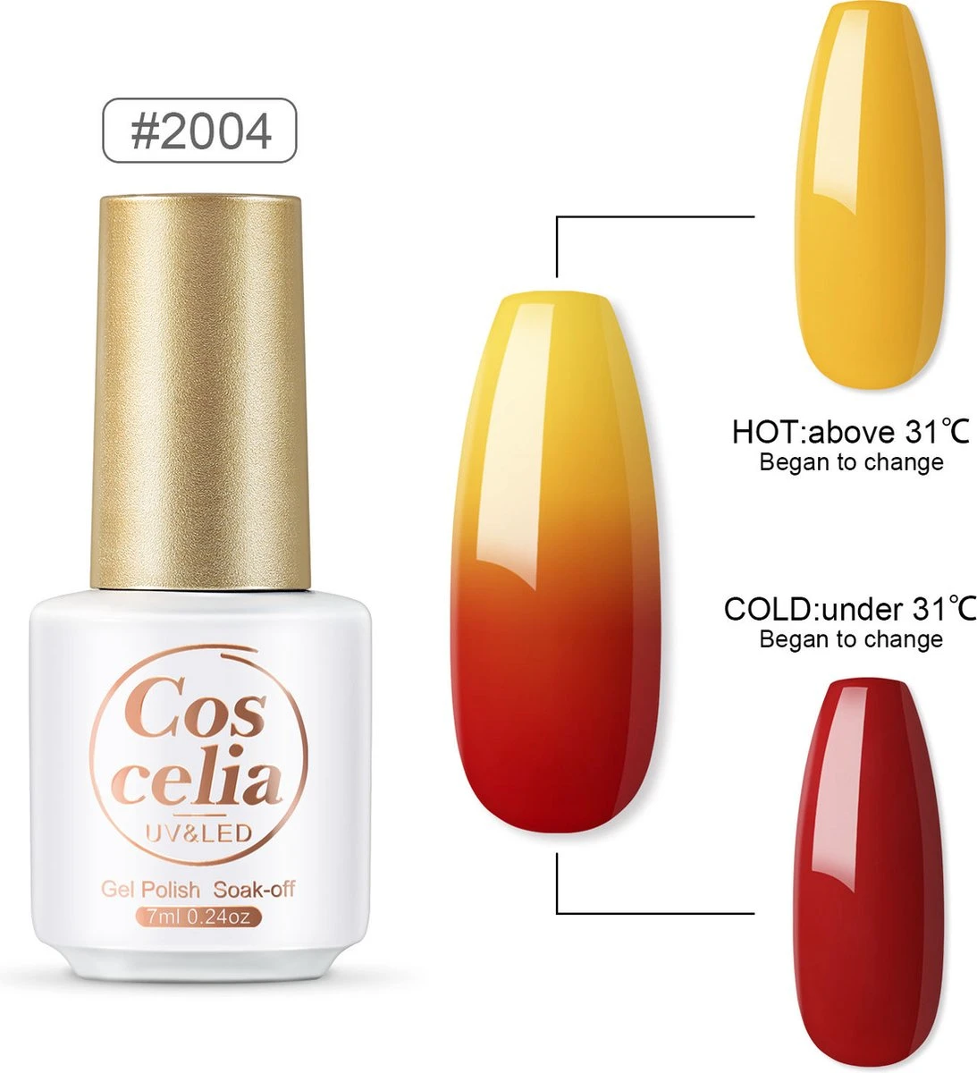 10 Temperatuur Veranderende Kleuren Gellak - Gel Nagellak - Gellakset - Nagelset - Temperature Change Nail Polish - Manicureset - 10 Kleuren Gel Polish - Gelnagels - Nagellak - Gelnagel Kit - Afbeelding 8