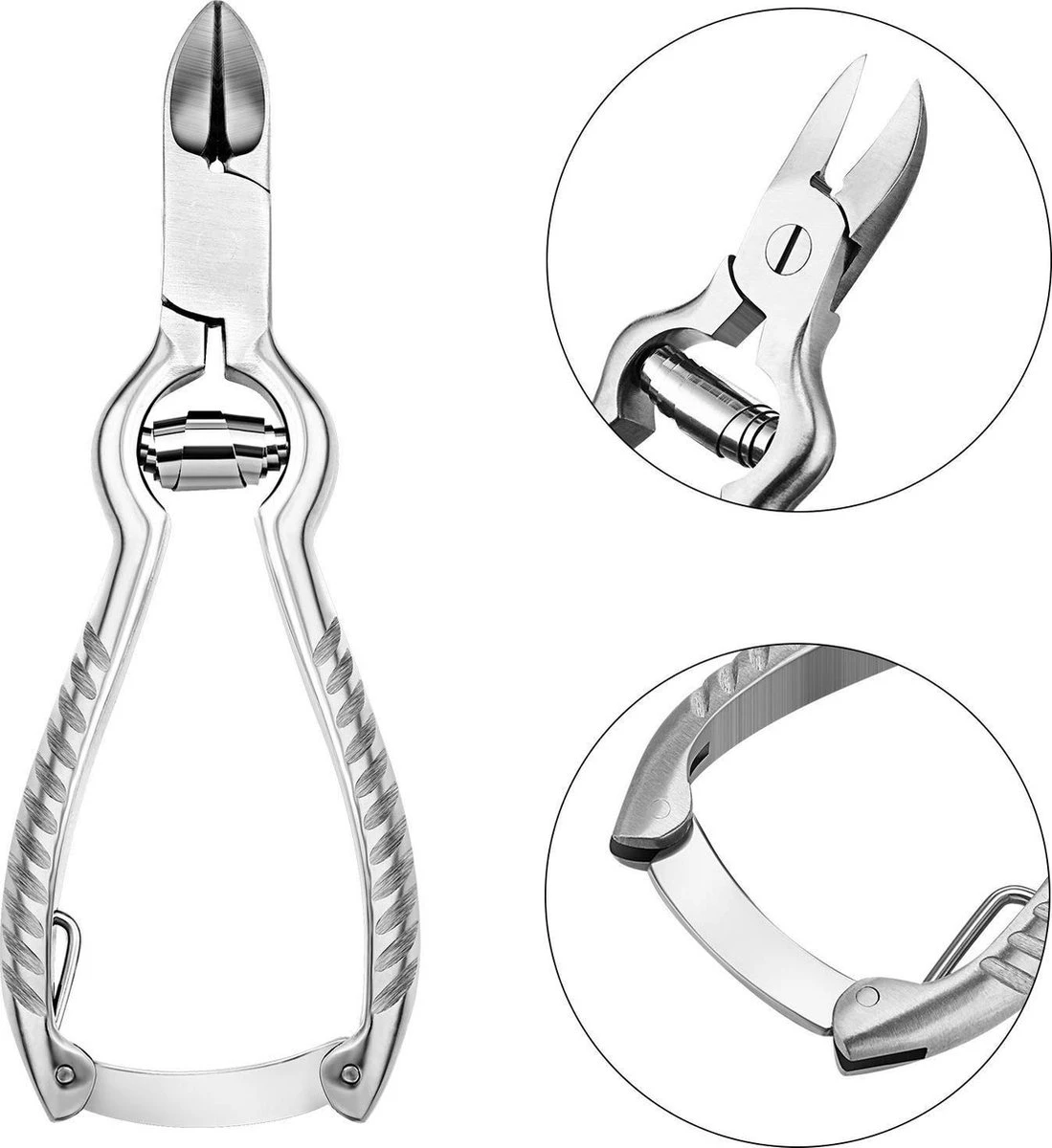 Thumbs Up 6-Delige Nagel Set - Ingegroeide Teennagel - Nageltang Met Bufferveer- Teennagelknipper - Nagelknipper Set - Zilver - Afbeelding 2