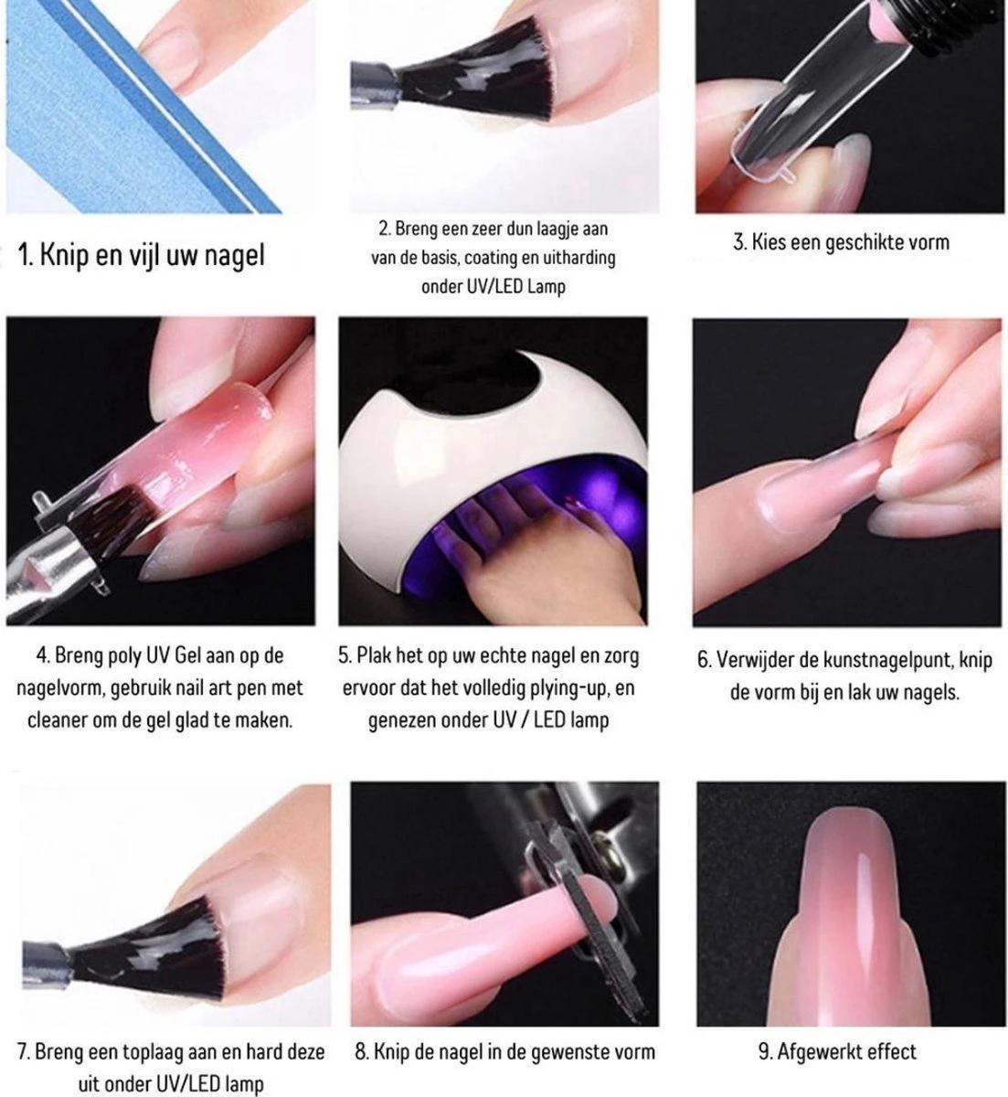Gellak Starterspakket - Polygel Kit - Uv Lamp Gelnagels - Gelnagels Starterspakket - Polygel Kleuren - Polygel Nagels Starterspakket - Uitgebreide Versie - Afbeelding 3