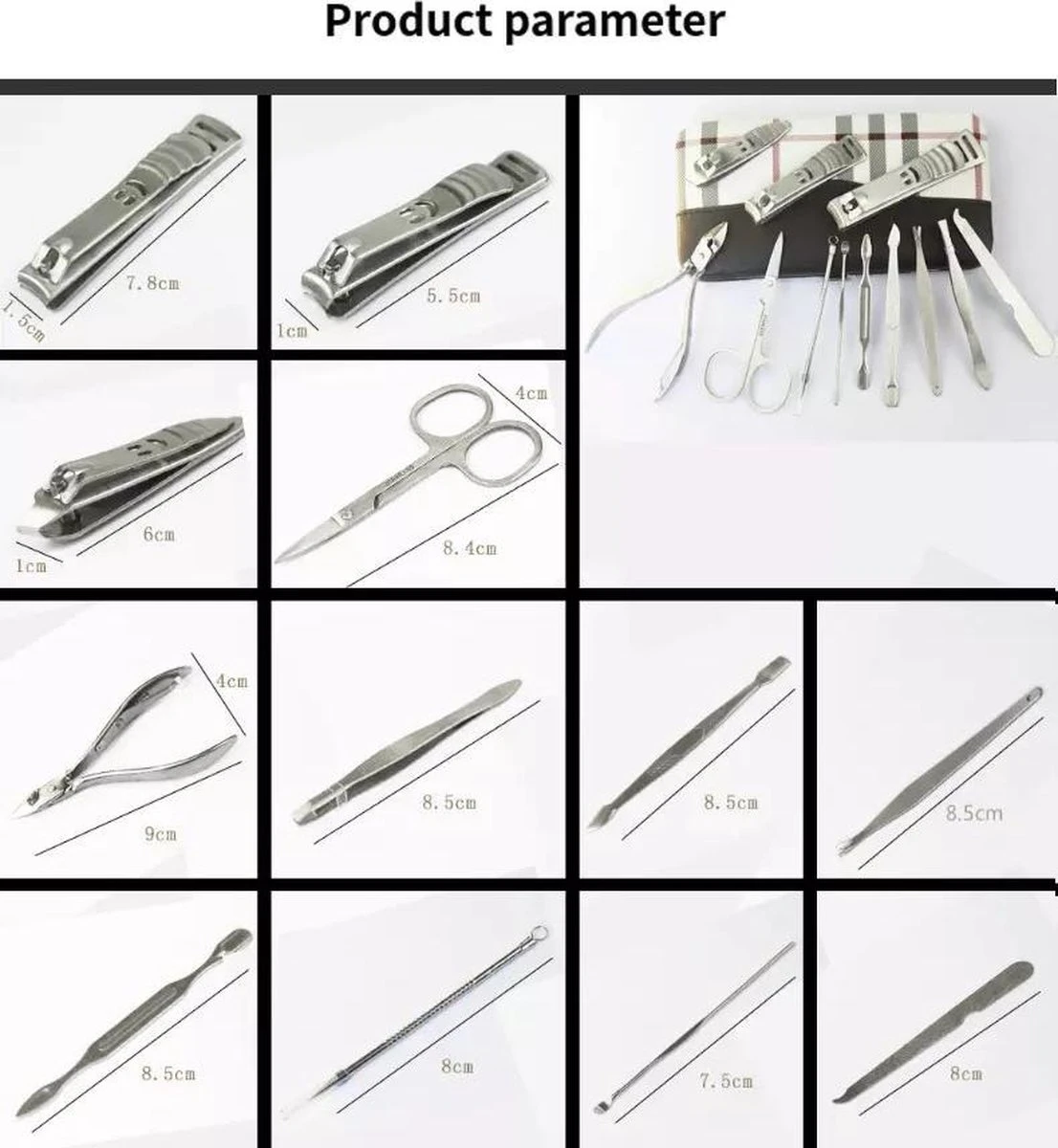 12-delige Luxe Manicureset Ncl Etui Nagelset - Nagelverzorging Set - Reisset - Manicure Set & Pedicur -Nagelverzorging Set - Afbeelding 2