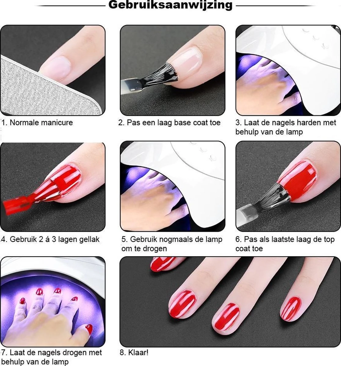 Gellak Starterspakket - Gellak - Gelnagel Kit - UV Lamp 36W - LED - Manicure Set - 12 Kleuren Gel Polish - Nail Art - Nagellamp - Nagelboor - Nageldroger - Nagellak - Afbeelding 5