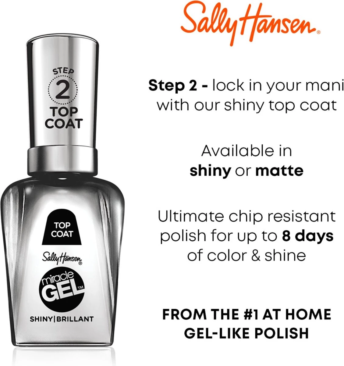 Sally Hansen Miracle Gel Nagellak 105 Crystal Top Coat - Afbeelding 5
