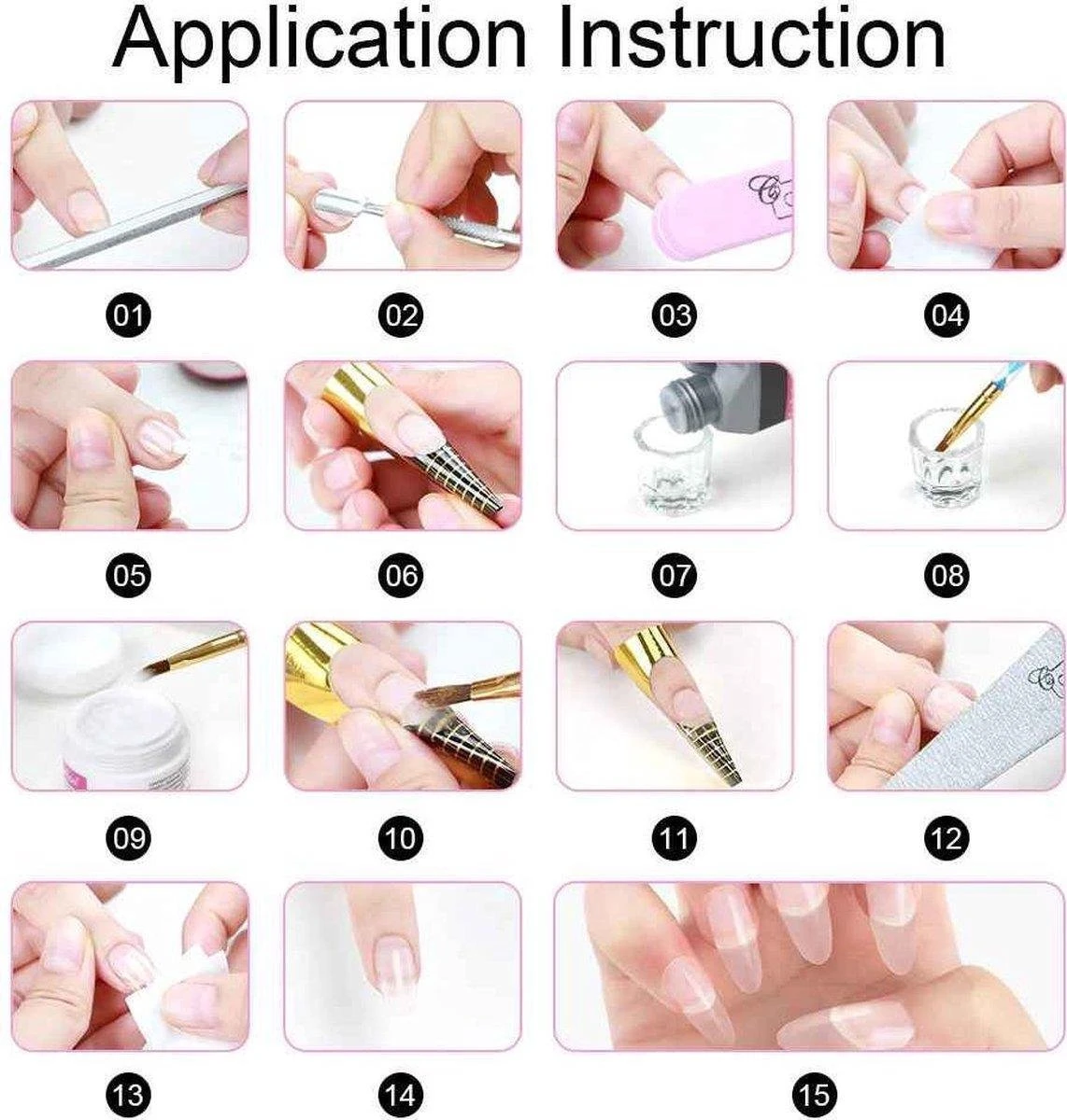 LOUZIR Acrylnagels Starterspakket- 42 Kleuren Acryl Poeders- Nagelgel- Glitters - Cadeautip - Afbeelding 9