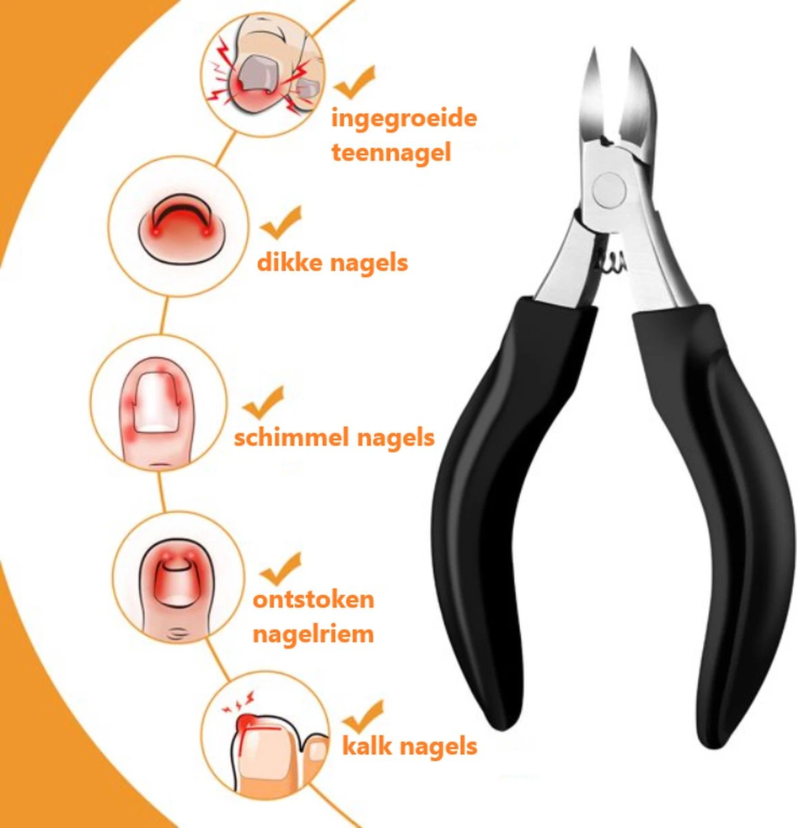 Nageltang Incl. Vijl En Ingegroeide Teennagel Lifter- Nagelknipper - Teennagelknipper - Nagelschaar - Ingegroeide Teennagels - Dikke Nagels - Nagelknipper Set - Pedicure Set - Afbeelding 2