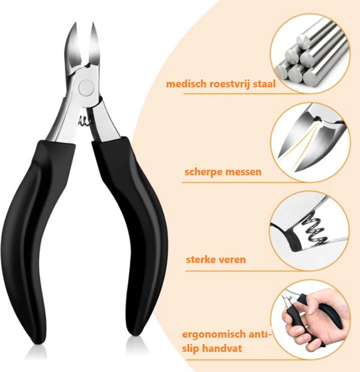 Nageltang Incl. Vijl En Ingegroeide Teennagel Lifter- Nagelknipper - Teennagelknipper - Nagelschaar - Ingegroeide Teennagels - Dikke Nagels - Nagelknipper Set - Pedicure Set - Afbeelding 3