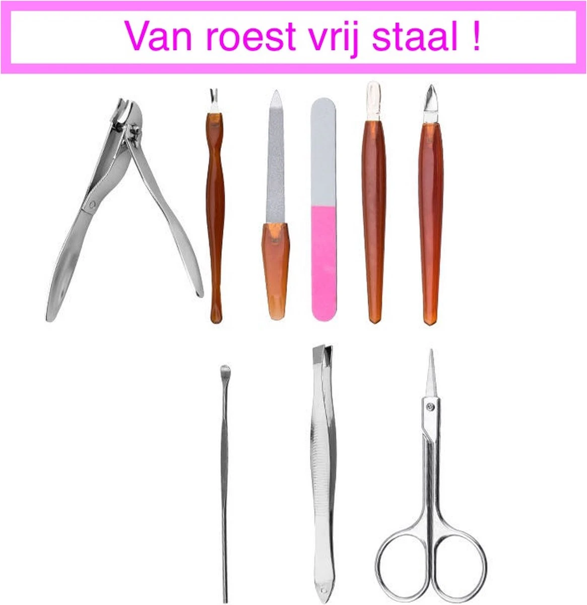 Manicure Set - 18 Stuk(s) - Make Up Set - Nagelschaar - Nagelvijl - Brush - Kerstcadeau - Afbeelding 5