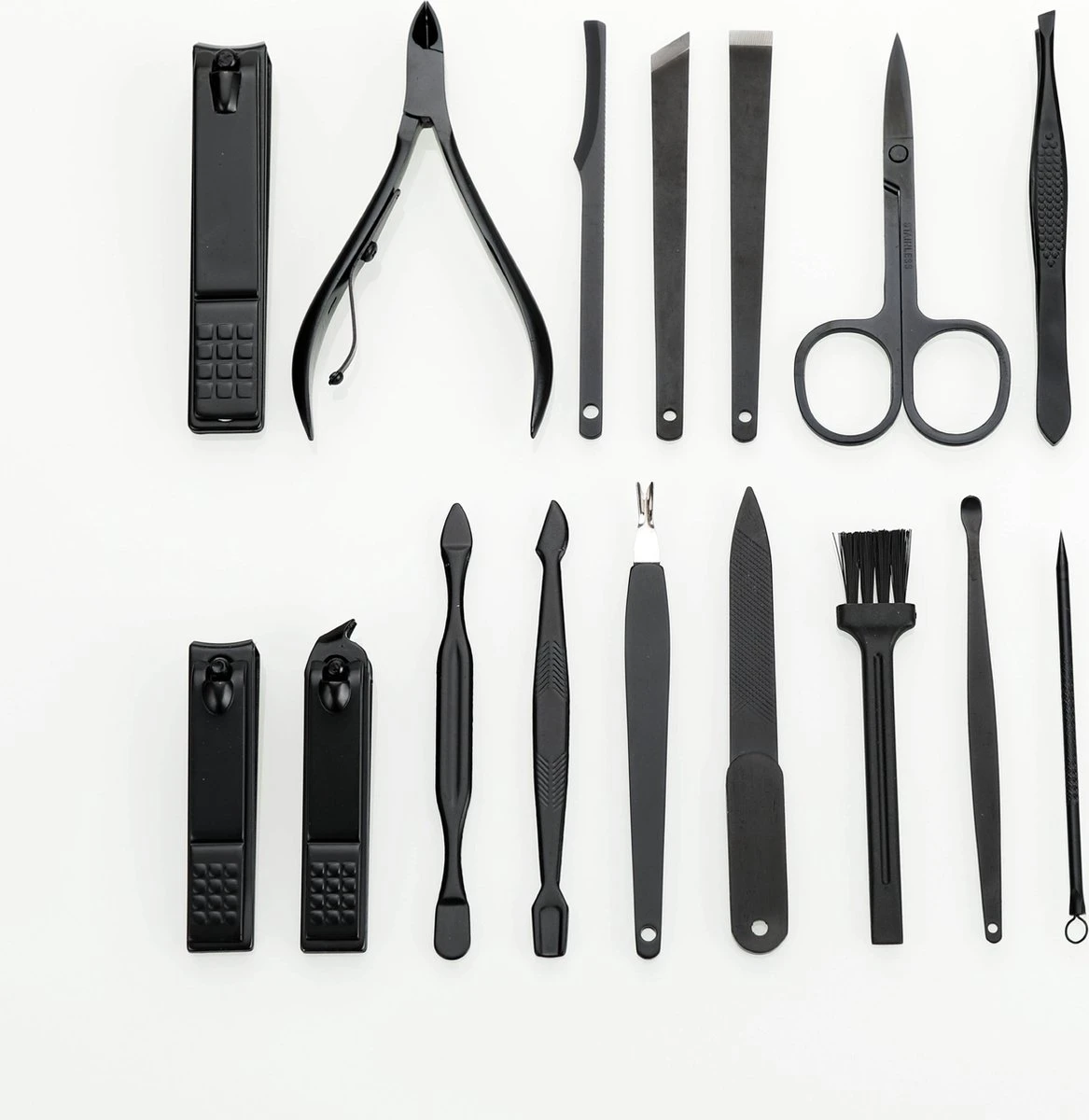 Fritzline© Professionele Manicureset 16-delig | Nagelset Incl. Nagelvijl & Nagelknipper | Lederen Blauwe Etui | Manicure Pedicure Set - Afbeelding 3