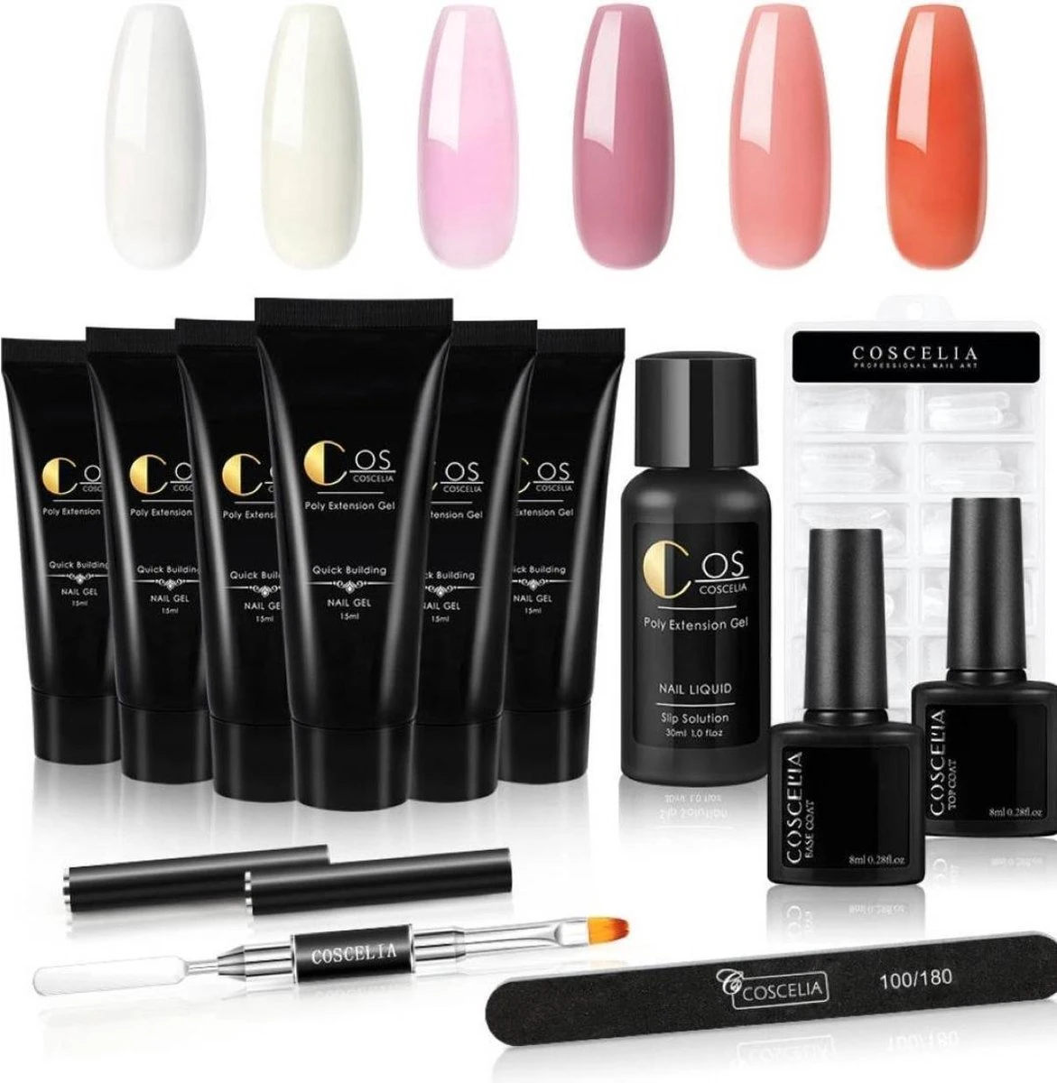 COSCELIA Extenstion Kit | Polygel Nagels | Gelnagels | Nepnagels | Gellak Set | UV Gel | Nail Art Pakket | Buildergel | Starterset | Makkelijk En Snelle Set 6 COSCELIA Extenstion Kit | Polygel Nagels | Gelnagels | Nepnagels | Gellak Set | UV Gel | Nail Art Pakket | Buildergel | Starterset | Makkelijk En Snelle Set - Afbeelding 4