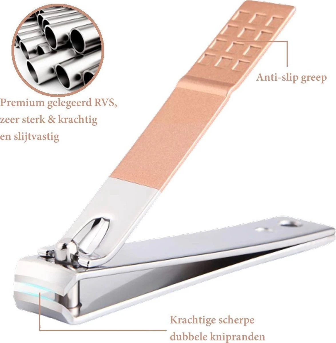 Merkloos Professionele Manicure Set & Pedicureset – Nagelset – Behandeling Nagels En Huid - 18delig - Afbeelding 3