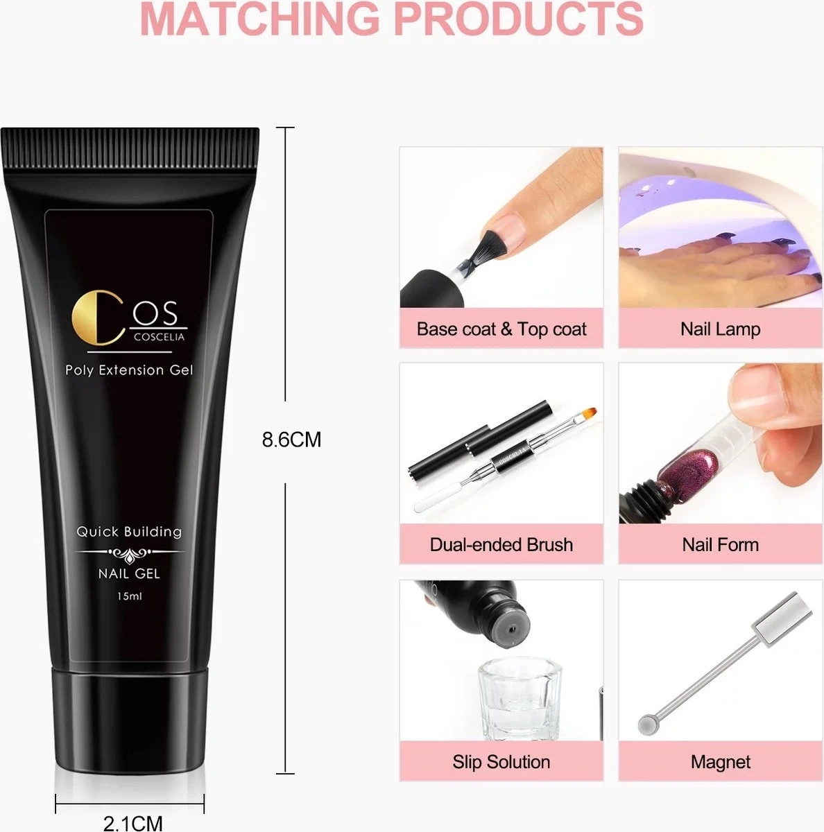 Polygel- 5+1 KLEUREN SET- Polygel Kit- Polygel Nagels- Polygel Kleuren - Afbeelding 3