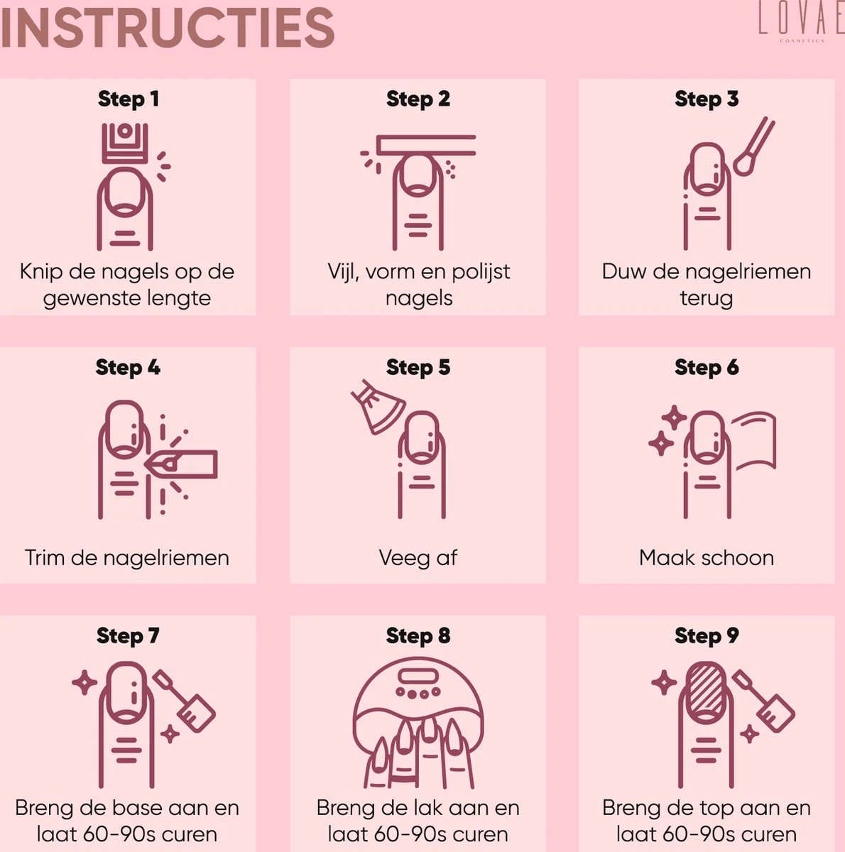 Gellak Starterspakket - Gellak - Gel Nagellak - Gellak Set - 6x8ML Kleuren - Nude Edition - Gellac - Nude Kleuren - Afbeelding 5