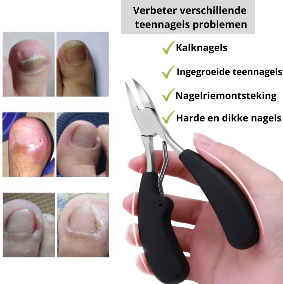 Merkloos Nageltang Voor Harde Teennagels - Manicureset Teennagelknipper - Teennagelschaar - Pedicure Set - Afbeelding 3