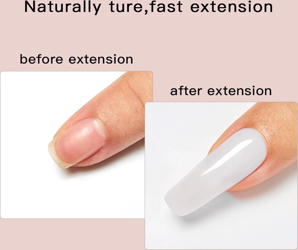 Elvi Polygel Starterskit -Complete Set Inc. USB UV/Led Mini Lamp-6x15g Polygel Kleuren Blauw - Nagelverlenging Polyacryl UV Nagellak-Quick Extension Temperature Color Changing Gel Blue Green - Afbeelding 5