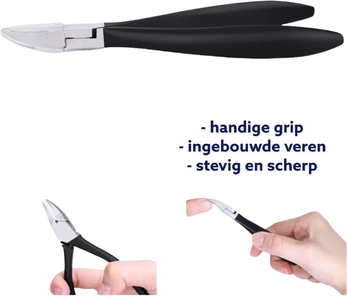 Medies - Professionele Zware Nageltang Voor Teennagels | Nagelknipper Teennagels | Ingegroeide Teennagel | Kalknagel | Harde Teennagels | Nagelschaar | Pedicure - Ingebouwde Veren - Afbeelding 2