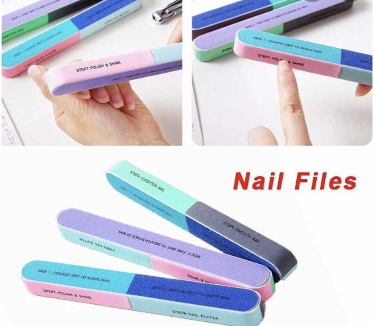 Merkloos Professionele Polijst / Glans Vijl - 6 Stappen Nail Buffer - Kunstnagels - Manicure - Pedicure - Nagelverzorging - Afbeelding 3