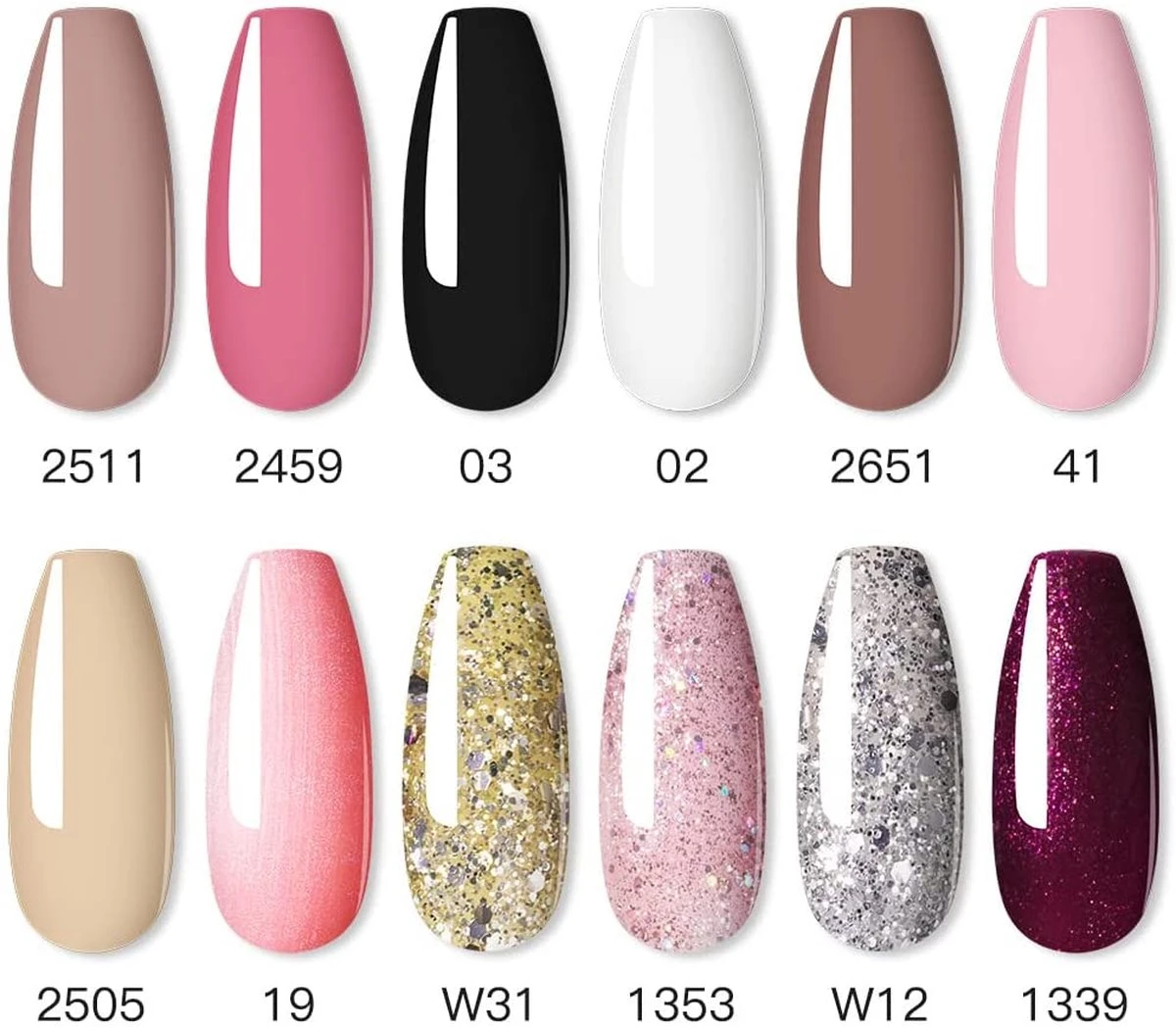 Merkloos Gel Polish Set 14P - Voor Manicure - 12 Stuks - Uv Kleuren, Kleurcode 12-11 - Gel Nagellak Semi Permanente Hybrid - Nail Art Gel Lak Set & Kits RATC12-11 - Afbeelding 7