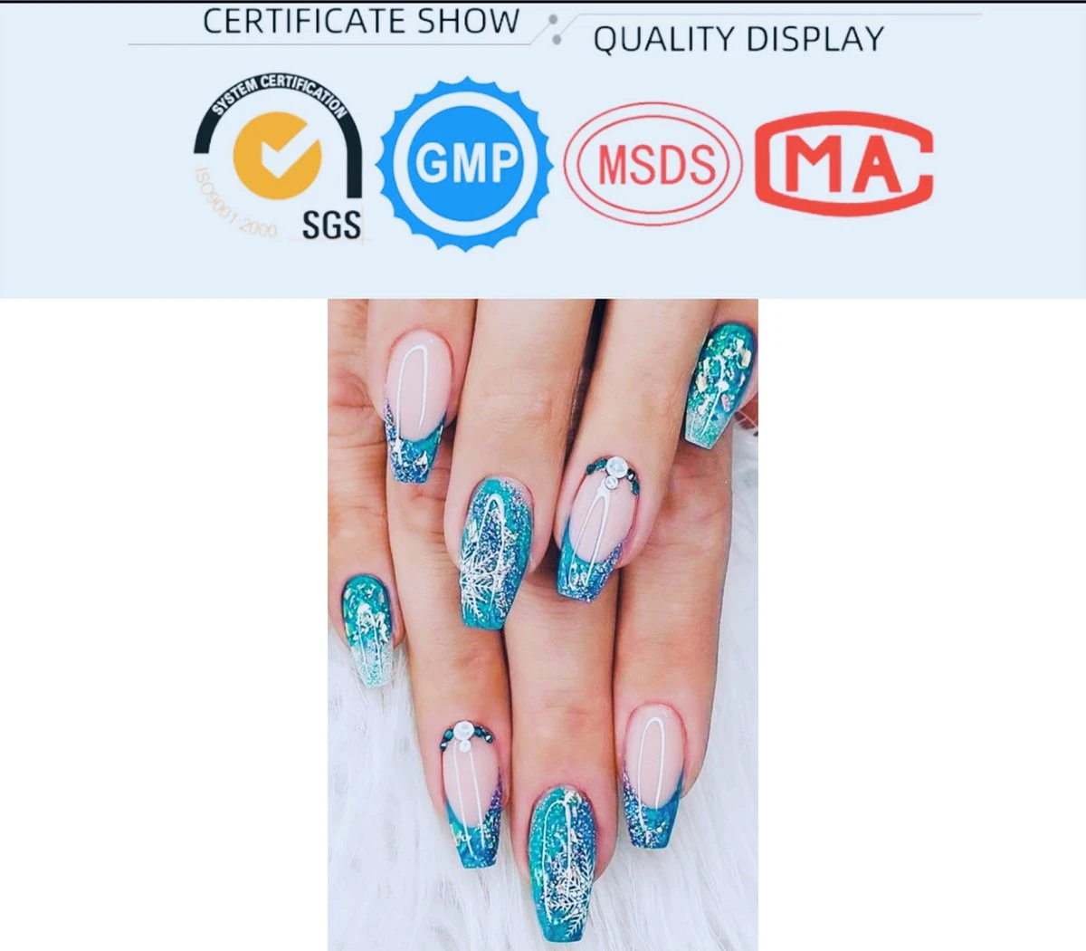 Elvi Polygel Starterskit -Complete Set Inc. USB UV/Led Mini Lamp-6x15g Polygel Kleuren Blauw - Nagelverlenging Polyacryl UV Nagellak-Quick Extension Temperature Color Changing Gel Blue Green - Afbeelding 3