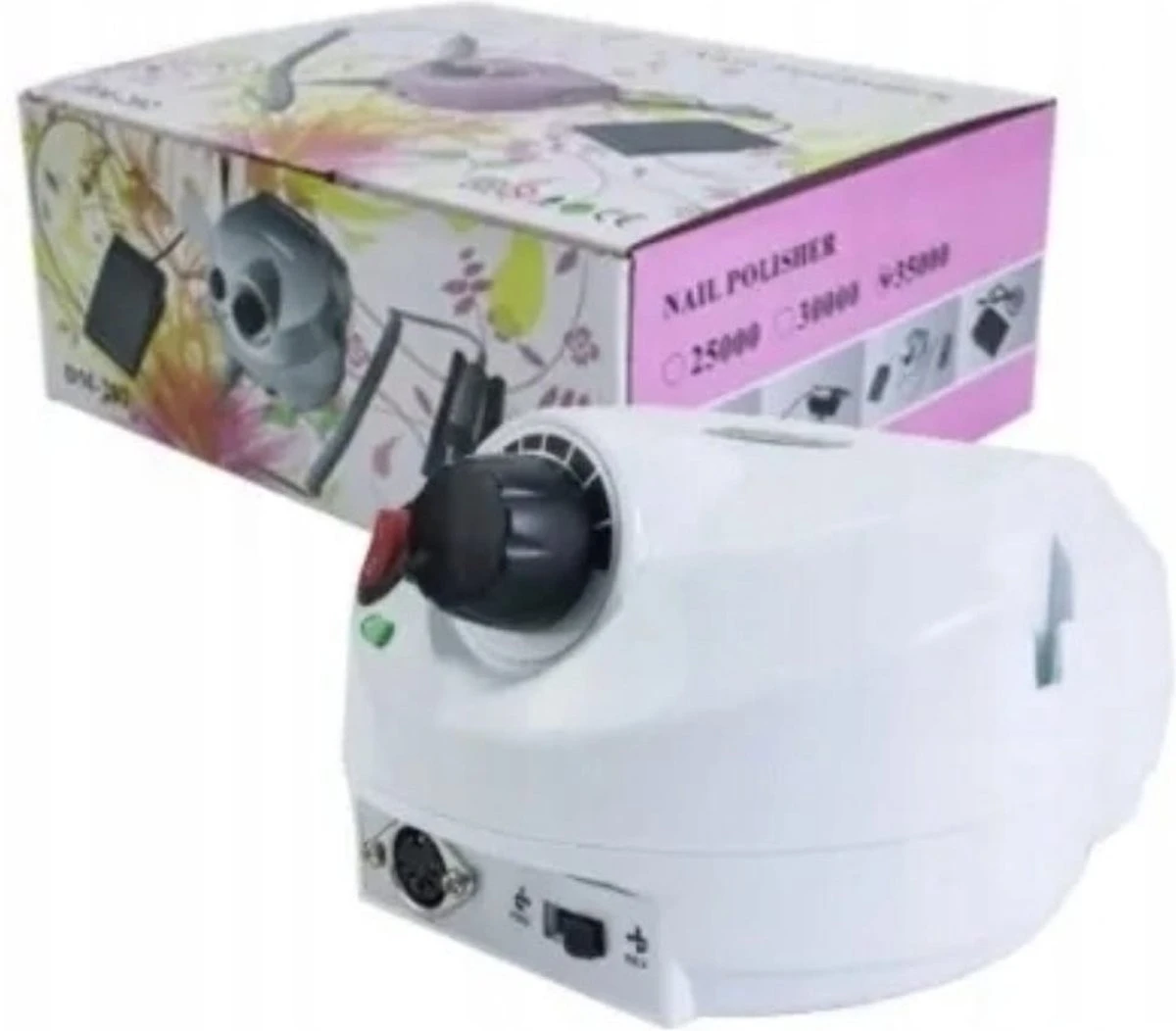 Merkloos Nagelfrees - Elektrische Nagelvijl - Wit - Inclusief Bitjes - 30.000 Rpm - Snelheidsregeling - Draairichting Tweezijdig - Hand En Voetpedaal - Nagelfreesmachine - Manicure En Pedicure - Complete Set - Nagelfrees Machine - Afbeelding 4