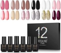 Merkloos Gel Polish Set 14P - Voor Manicure - 12 Stuks - Uv Kleuren, Kleurcode 12-11 - Gel Nagellak Semi Permanente Hybrid - Nail Art Gel Lak Set & Kits RATC12-11