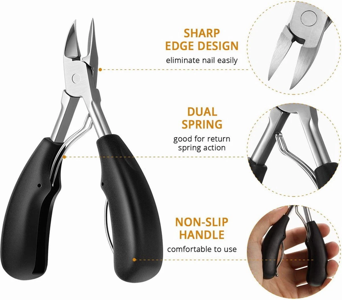 Triple J® Nageltang - Nagelschaar - Gebogen Bek - Nagelknipper - Afbeelding 3