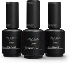 Moods Gellac Starterspakket - Primer - Base Coat - Top Coat - Gellak - LED Lamp Nagellak - 15 ML
