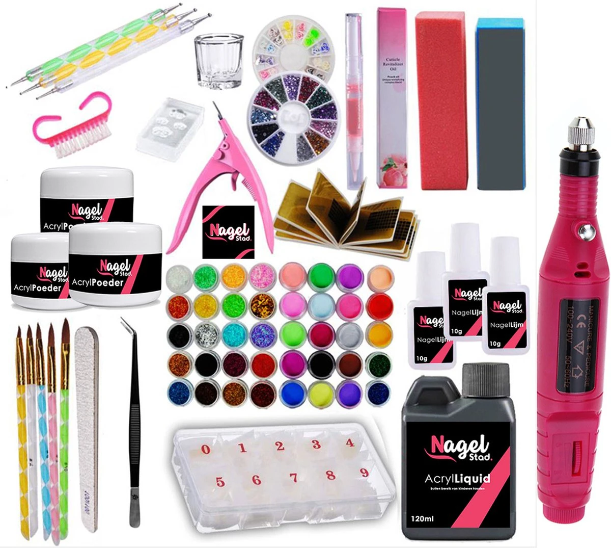 Acrylnagels Set | Nepnagels | Acryl Nagels Kit Starterspakket | Elektrische Nagelvijl | Basispakket | Nail Art Pakket | 42 Kleuren Acryl Poeders/Glitters | 500 Franse Tips | Acrylic Liquid | Nagel Lijm | Plaknagels | 73 Delig | Nagel Set | Nagelstad 3 Acrylnagels Set | Nepnagels | Acryl Nagels Kit Starterspakket | Elektrische Nagelvijl | Basispakket | Nail Art Pakket | 42 Kleuren Acryl Poeders/Glitters | 500 Franse Tips | Acrylic Liquid | Nagel Lijm | Plaknagels | 73 Delig | Nagel Set | Nagelstad