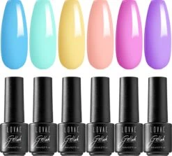 Lovae Cosmetics Gellak - 6-delige Set - Gel Nagellak - Pastel Summer - Gellac - 8ML