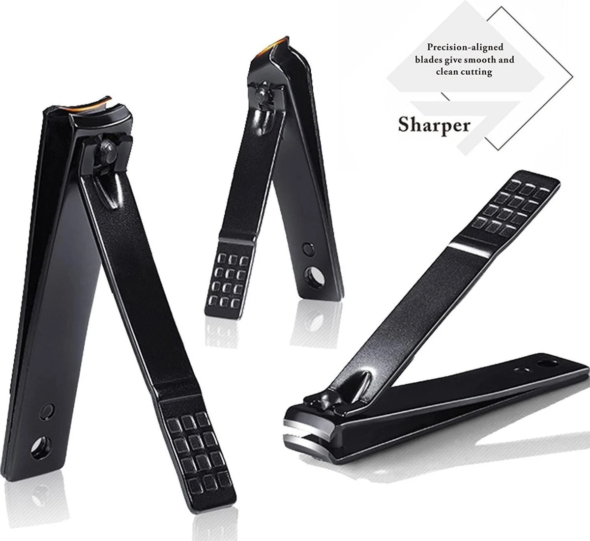 Nagelknipper Set - Pedicureset - 15 Delige - Roestvrij Staal - Met Draagkoffer - Geel Zwart - Afbeelding 5