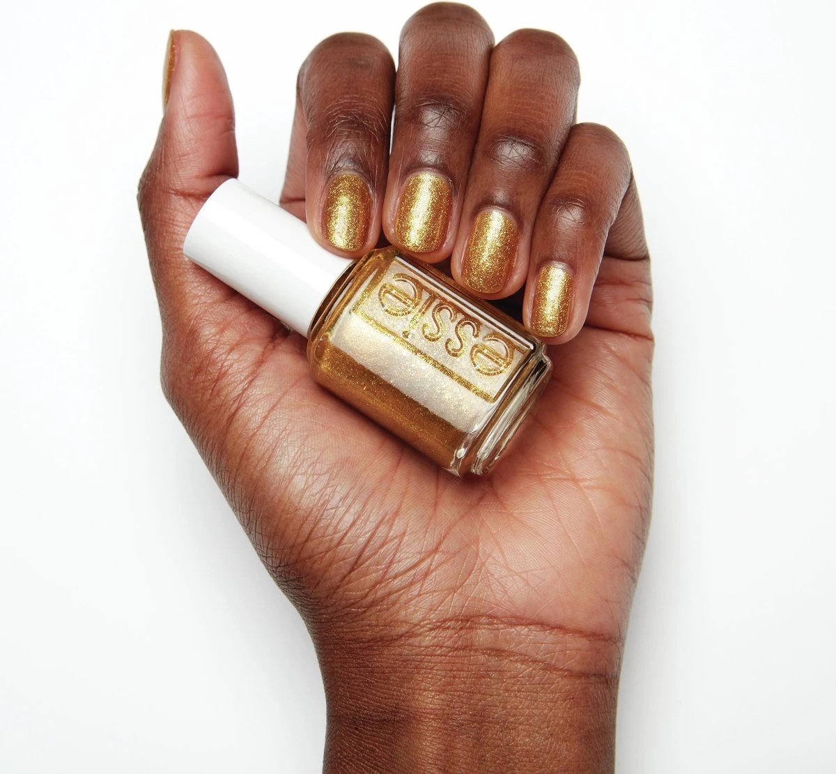 Essie Winter Collection Nagellak - 665 Caught On Tape - Gouden Glitter Nagellak - Afbeelding 3