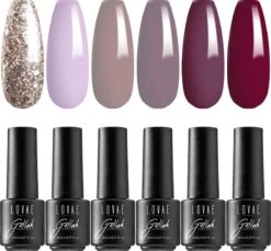 Lovae Cosmetics Gellak - 6-delige Set - Gel Nagellak - Autumn Falls - Gellac - 8ML