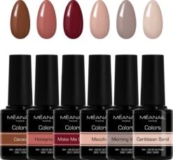 Méanail - Gellak - Cruelty Free- 6 X 8ml - Gel Nagellak - Caramel