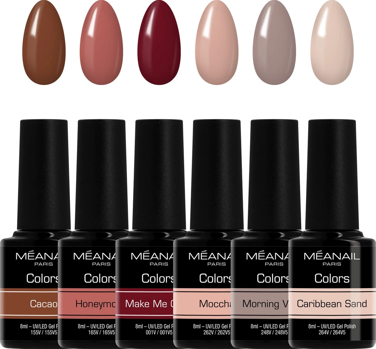 Méanail - Gellak - Cruelty Free- 6 X 8ml - Gel Nagellak - Caramel