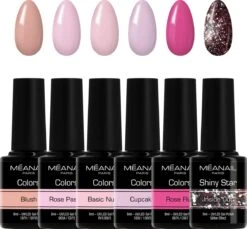 Méanail - Gellak - Cruelty Free - Gel Nagellak - 6 X 8ml - Sweet Pink