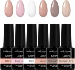 Méanail - Gellak - Cruelty Free- 6 X 8ml - Gel Nagellak - Nude