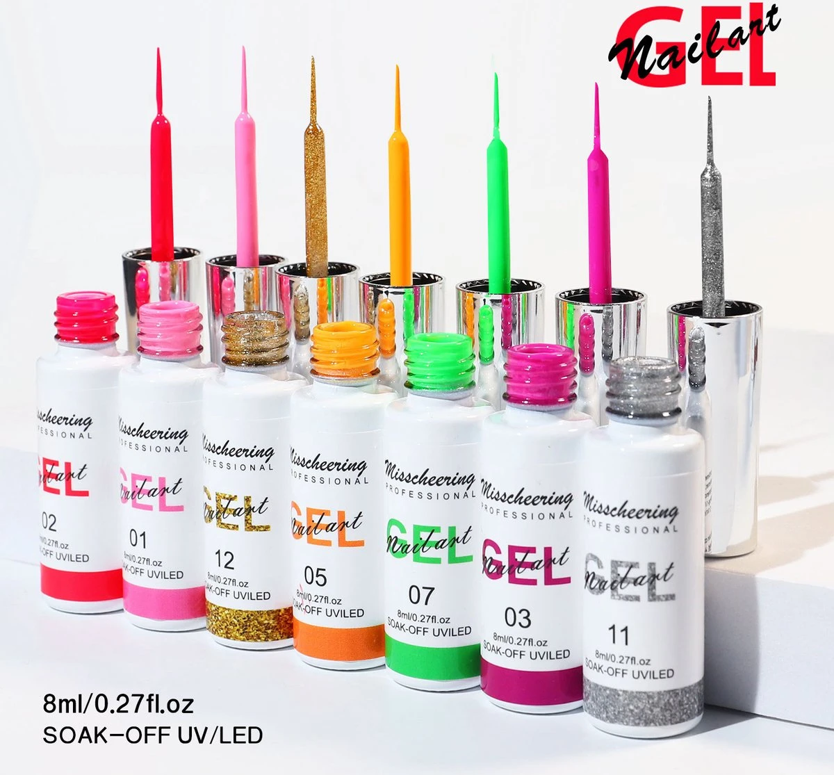 Nail Art Gel - Fine Liner Gel - 12 Stuks - UV/LED Gel - Gellak - Nagel Gellak - UV/LED Lamp - UV/LED Nageldroger - Gelnagels - Nepnagels - Acrylnagels - Tekenpenseel Nagels - Professioneel - Hoge Kwaliteit 12 Nail Art Gel - Fine Liner Gel - 12 Stuks - UV/LED Gel - Gellak - Nagel Gellak - UV/LED Lamp - UV/LED Nageldroger - Gelnagels - Nepnagels - Acrylnagels - Tekenpenseel Nagels - Professioneel - Hoge Kwaliteit - Afbeelding 10