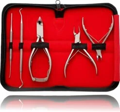 Sunglow Pedicure En Manicure Set - 5-delige Nagelset | Praktische Nagelverzorgingsset Voor Mannen En Vrouwen Met Nagelkoffer - Roestvrijstalen Podologenset