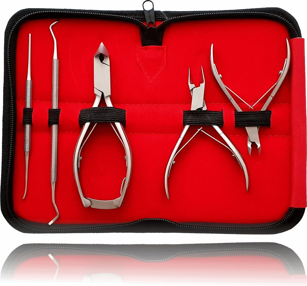 Sunglow Pedicure En Manicure Set - 5-delige Nagelset | Praktische Nagelverzorgingsset Voor Mannen En Vrouwen Met Nagelkoffer - Roestvrijstalen Podologenset