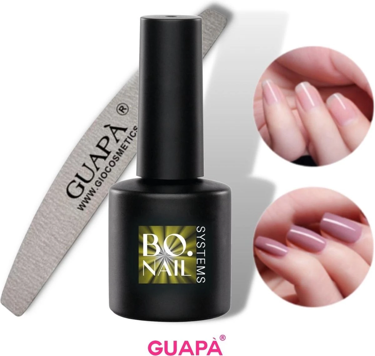 GUAPÀ® Top Coat 7ML - UV Blocker - Gellak - Polygel - Acryl Nagels - Blijvend Glanzende Nagels - High Shine No Wipe Top Gel - Zonder Gele Of Blauwe Gloed - Met Nagelvijl