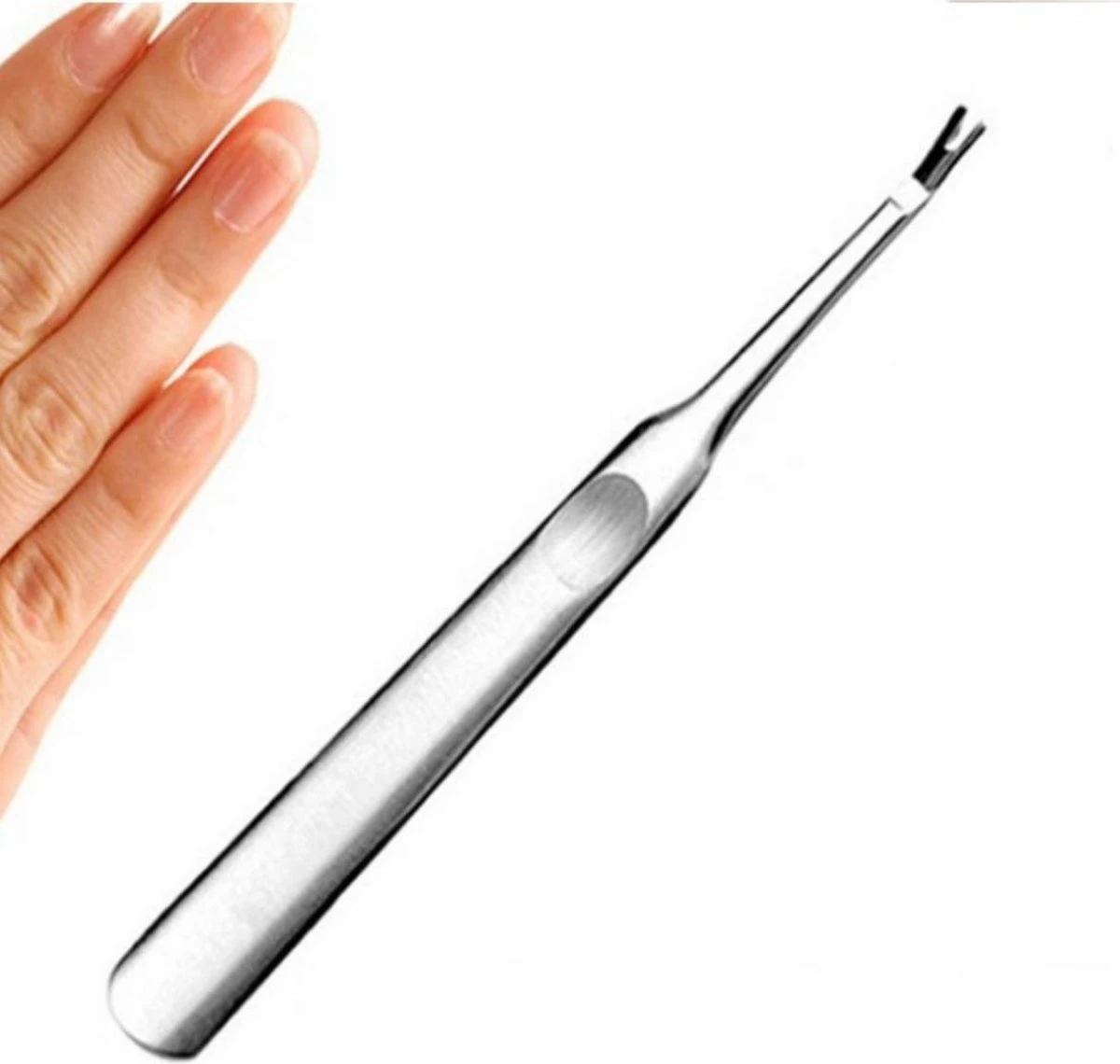 Nagelriemverwijderaar - Nagelriem Knipper - Duwer - Mesje - Vellentang - Trimmer - Bokkepoot - Schaartje - Bokkepoot - Nagelriem - Cuticle Pusher - Bokkenpootje - Metaal - Nagelriem Verwijderaar - Afbeelding 3