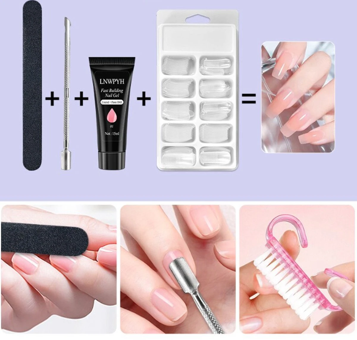 Gellak Starterspakket - Polygel Kit - Uv Lamp Gelnagels - Gelnagels Starterspakket - Polygel Kleuren - Polygel Nagels Starterspakket - Uitgebreide Versie - Afbeelding 7