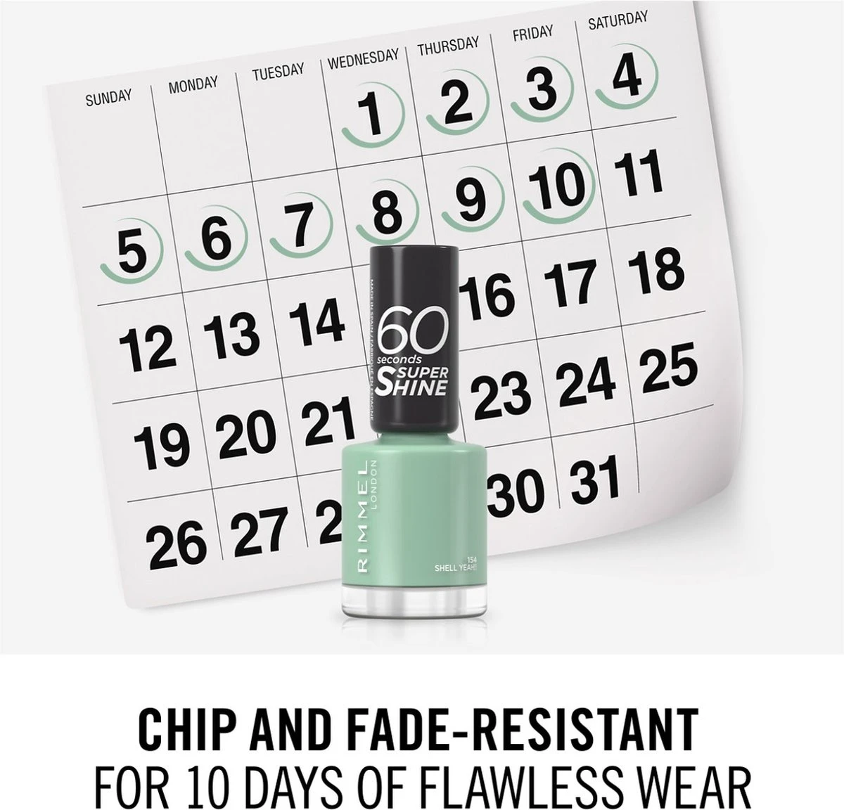 Rimmel London 60 Seconds SuperShine Nagellak - 154 Shell Yeah! - Afbeelding 4