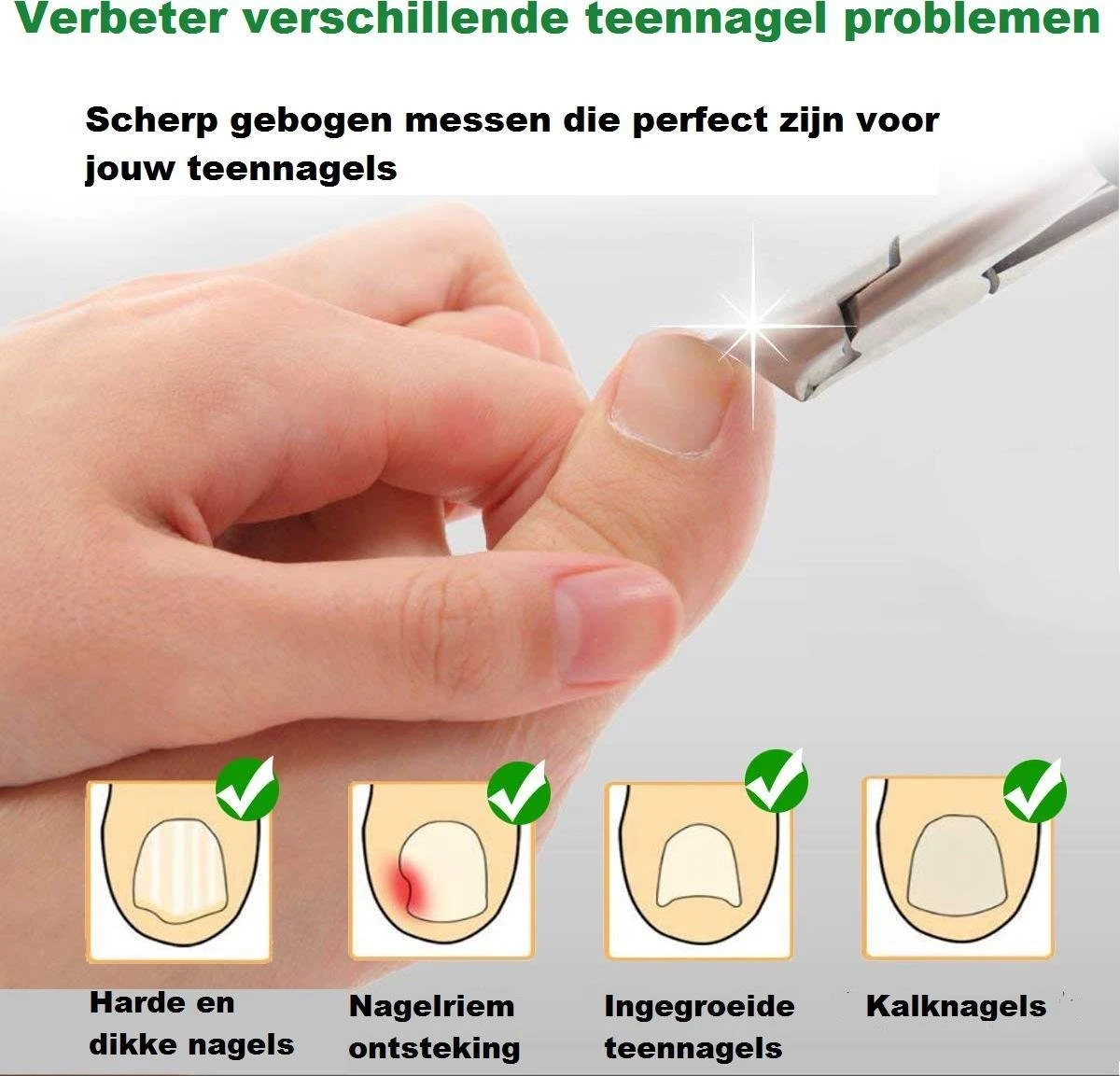 Merkloos Nageltang Met Gebogen Bek + Vijl - Nagelknipper Set - Pedicure Set - Afbeelding 5
