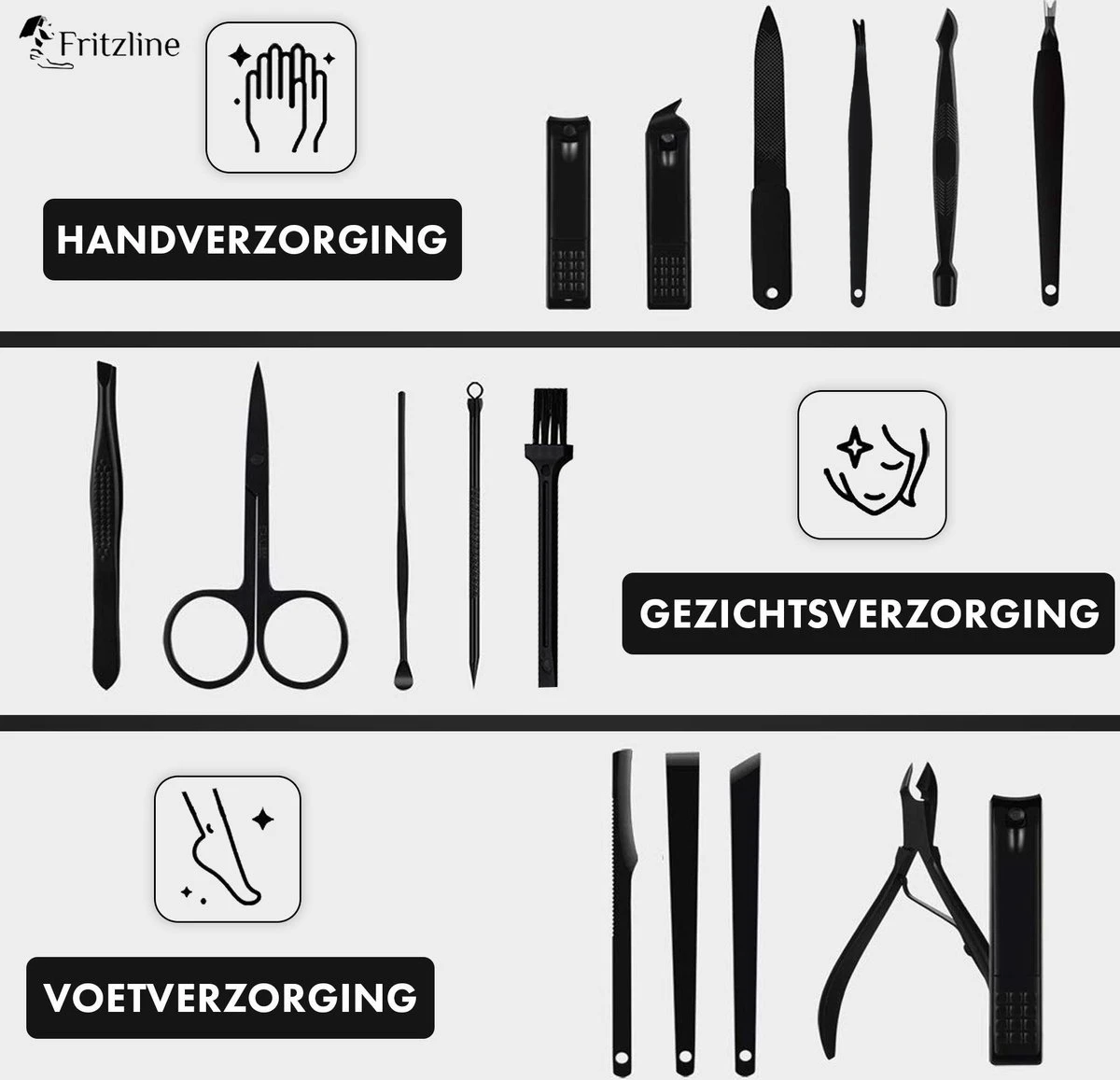Fritzline© Professionele Manicureset 16-delig - Nagelset Incl. Nagelvijl & Nagelknipper - Afbeelding 6