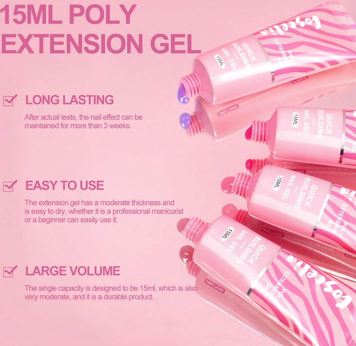 Polygel- 6 KLEUREN SET - 15 ML - Polygel Kit - Polygel Nagels - Polygel Kleuren - Afbeelding 5