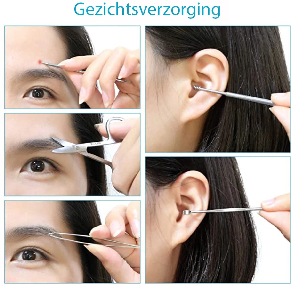 Nagelknipper Set – 18-Delige Pedicure En Manicure Sets Nagelaccessoires – Nagelset – Nagelverzorging Kit – Reisset Zwart - Afbeelding 5