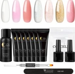 Polygel Kit - Polygel Set - Nagelverlenging - Polygel 7 Kleuren - Nail Prep - Nail Primer - Polygel Nagels - Kunstnagels - Gel Polish - Acryl Gellak
